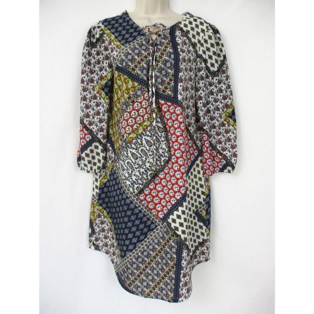 Wrangler‎ Dress Womens Medium Western Bandana Print Shift Prairie Boho Summer